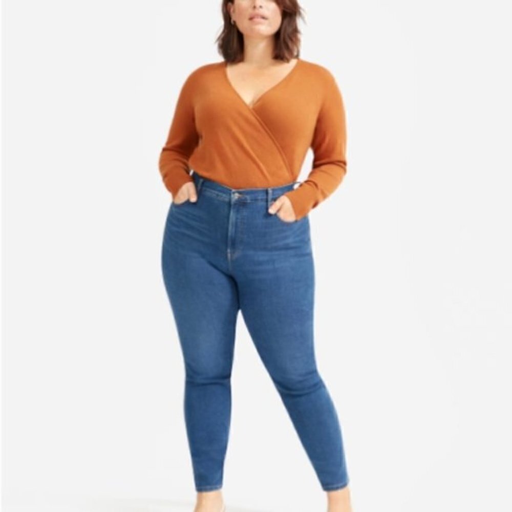 Everlane The Authentic Stretch High-Rise Skinny Mid Blue Size 28